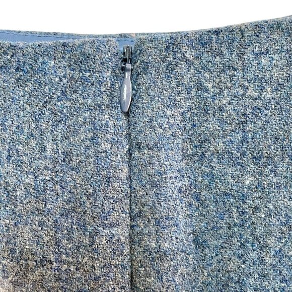 Talbots 100% Wool Blue Pleated Lined A-Line Skirt Preppy Office Size 2 Petite - Picture 7 of 12